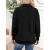image:imageANRABESS Sweatshirt for Womens Waffle Knit Henley Pullover  Lightweight Soft Thermal Regular Fit Long Sleeve Half Button Topsfor Casual Daily amp Preppy Spring amp Fall WeatherBlack
