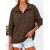 image:imageANRABESS Sweatshirt for Womens Waffle Knit Henley Pullover  Lightweight Soft Thermal Regular Fit Long Sleeve Half Button Topsfor Casual Daily amp Preppy Spring amp Fall WeatherCoffee