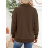 image:imageANRABESS Sweatshirt for Womens Waffle Knit Henley Pullover  Lightweight Soft Thermal Regular Fit Long Sleeve Half Button Topsfor Casual Daily amp Preppy Spring amp Fall WeatherCoffee