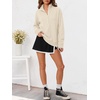 image:imageANRABESS Sweatshirt for Womens Waffle Knit Henley Pullover  Lightweight Soft Thermal Regular Fit Long Sleeve Half Button Topsfor Casual Daily amp Preppy Spring amp Fall WeatherBeige