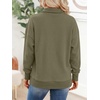 image:imageANRABESS Sweatshirt for Womens Waffle Knit Henley Pullover  Lightweight Soft Thermal Regular Fit Long Sleeve Half Button Topsfor Casual Daily amp Preppy Spring amp Fall WeatherArmy Green