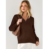 image:imageANRABESS Women Quarter Zip Long Sleeve Fall Pullover Sweater  Soft Knit Fabric Medium Stretch Business Casual Work Office Travel Vacation 2026 Trendy Fashion Winter Cozy OutfitsCoffee