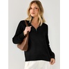 image:imageANRABESS Women Quarter Zip Long Sleeve Fall Pullover Sweater  Soft Knit Fabric Medium Stretch Business Casual Work Office Travel Vacation 2026 Trendy Fashion Winter Cozy OutfitsBlack