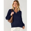 image:imageANRABESS Women Quarter Zip Long Sleeve Fall Pullover Sweater  Soft Knit Fabric Medium Stretch Business Casual Work Office Travel Vacation 2026 Trendy Fashion Winter Cozy OutfitsNavy Blue