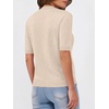 image:imageANRABESS Women Short Sleeve Crewneck Lightweight Summer Sweaters  Wool Blend Soft knit Tops Half Sleeve Shirts Work Business Casual Outfits Fall Spring PulloverParchment