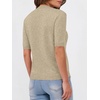 image:imageANRABESS Women Short Sleeve Crewneck Lightweight Summer Sweaters  Wool Blend Soft knit Tops Half Sleeve Shirts Work Business Casual Outfits Fall Spring PulloverAlmond
