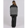 image:imageANRABESS Womens 2 Piece Outfits Turtleneck Matching Lounge Set Sweater Top Wide Leg Pants Fall Cozy Knit Sweatsuit LoungewearBlack White Stripe