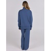 image:imageANRABESS Womens 2 Piece Outfits Turtleneck Matching Lounge Set Sweater Top Wide Leg Pants Fall Cozy Knit Sweatsuit LoungewearBlue