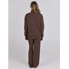image:imageANRABESS Womens 2 Piece Outfits Turtleneck Matching Lounge Set Sweater Top Wide Leg Pants Fall Cozy Knit Sweatsuit LoungewearCoffee