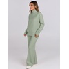 image:imageANRABESS Womens 2 Piece Outfits Turtleneck Matching Lounge Set Sweater Top Wide Leg Pants Fall Cozy Knit Sweatsuit LoungewearLight Green