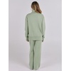 image:imageANRABESS Womens 2 Piece Outfits Turtleneck Matching Lounge Set Sweater Top Wide Leg Pants Fall Cozy Knit Sweatsuit LoungewearLight Green