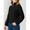 image:imageANRABESS Womens Cable Knit Quarter Zip Loose Fit Fall Sweaters  Long Sleeve V Neck Collared Pullover Soft Ribbed Tops Travel Work School Outfits Old Money Clothes 2026 Winter LayeringBlack