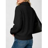 image:imageANRABESS Womens Cable Knit Quarter Zip Loose Fit Fall Sweaters  Long Sleeve V Neck Collared Pullover Soft Ribbed Tops Travel Work School Outfits Old Money Clothes 2026 Winter LayeringBlack