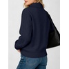image:imageANRABESS Womens Cable Knit Quarter Zip Loose Fit Fall Sweaters  Long Sleeve V Neck Collared Pullover Soft Ribbed Tops Travel Work School Outfits Old Money Clothes 2026 Winter LayeringNavy Blue