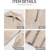 image:imageANRABESS Womens Cable Knit Quarter Zip Loose Fit Fall Sweaters  Long Sleeve V Neck Collared Pullover Soft Ribbed Tops Travel Work School Outfits Old Money Clothes 2026 Winter LayeringAlmond