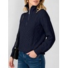 image:imageANRABESS Womens Cable Knit Quarter Zip Loose Fit Fall Sweaters  Long Sleeve V Neck Collared Pullover Soft Ribbed Tops Travel Work School Outfits Old Money Clothes 2026 Winter LayeringNavy Blue
