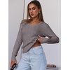 image:imageANRABESS Womens Cable Knit V Neck Fitted Sweaters  Long Sleeve Pullover Top Soft Cozy Business Casual Work amp Basic Daily Wear Fall Spring Outfits Winter Layer ClothingGray Purple
