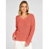 image:imageANRABESS Womens Fall v Neck Knit Sweater  Cozy Soft Spilt Hem Pullover Long Sleeve Loose Fit Tops Basic Business Casual Work Layering Trendy Winter OutfitsOrange