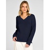 image:imageANRABESS Womens Fall v Neck Knit Sweater  Cozy Soft Spilt Hem Pullover Long Sleeve Loose Fit Tops Basic Business Casual Work Layering Trendy Winter OutfitsNavy Blue