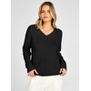 image:imageANRABESS Womens Fall v Neck Knit Sweater  Cozy Soft Spilt Hem Pullover Long Sleeve Loose Fit Tops Basic Business Casual Work Layering Trendy Winter OutfitsBlack