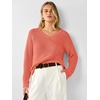 image:imageANRABESS Womens Fall v Neck Knit Sweater  Cozy Soft Spilt Hem Pullover Long Sleeve Loose Fit Tops Basic Business Casual Work Layering Trendy Winter OutfitsOrange