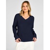 image:imageANRABESS Womens Fall v Neck Knit Sweater  Cozy Soft Spilt Hem Pullover Long Sleeve Loose Fit Tops Basic Business Casual Work Layering Trendy Winter OutfitsNavy Blue