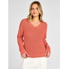 image:imageANRABESS Womens Fall v Neck Knit Sweater  Cozy Soft Spilt Hem Pullover Long Sleeve Loose Fit Tops Basic Business Casual Work Layering Trendy Winter OutfitsOrange