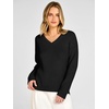 image:imageANRABESS Womens Fall v Neck Knit Sweater  Cozy Soft Spilt Hem Pullover Long Sleeve Loose Fit Tops Basic Business Casual Work Layering Trendy Winter OutfitsBlack