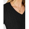 image:imageANRABESS Womens Long Sleeve Cable Knit Cropped Sweater  V Neck Slim Fit Pullover Tops Soft Cozy Comfort Warm Business Casual Outfits Work OfficeampBasic Wear Fall Winter ClothingBlack