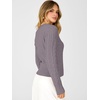 image:imageANRABESS Womens Long Sleeve Cable Knit Cropped Sweater  V Neck Slim Fit Pullover Tops Soft Cozy Comfort Warm Business Casual Outfits Work OfficeampBasic Wear Fall Winter ClothingNutmeg