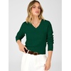 image:imageANRABESS Womens Long Sleeve Cable Knit Cropped Sweater  V Neck Slim Fit Pullover Tops Soft Cozy Comfort Warm Business Casual Outfits Work OfficeampBasic Wear Fall Winter ClothingForest Green