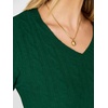 image:imageANRABESS Womens Long Sleeve Cable Knit Cropped Sweater  V Neck Slim Fit Pullover Tops Soft Cozy Comfort Warm Business Casual Outfits Work OfficeampBasic Wear Fall Winter ClothingForest Green