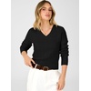 image:imageANRABESS Womens Long Sleeve Cable Knit Cropped Sweater  V Neck Slim Fit Pullover Tops Soft Cozy Comfort Warm Business Casual Outfits Work OfficeampBasic Wear Fall Winter ClothingBlack