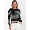 image:imageANRABESS Womens Long Sleeve Sweaters Cropped Crew Neck  Business Casual TopsLight Weight Comfy KnitPullover ShortSweaterBasic ClassicFall Fashion Winter Layer ClothesBlack White Stripe