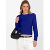 image:imageANRABESS Womens Long Sleeve Sweaters Cropped Crew Neck  Business Casual TopsLight Weight Comfy KnitPullover ShortSweaterBasic ClassicFall Fashion Winter Layer ClothesRoyal Blue