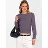 image:imageANRABESS Womens Long Sleeve Sweaters Cropped Crew Neck  Business Casual TopsLight Weight Comfy KnitPullover ShortSweaterBasic ClassicFall Fashion Winter Layer ClothesDeep Purple