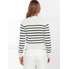 image:imageANRABESS Womens Long Sleeve Sweaters Cropped Crew Neck  Business Casual TopsLight Weight Comfy KnitPullover ShortSweaterBasic ClassicFall Fashion Winter Layer ClothesWhite Black Stripe