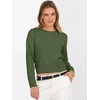 image:imageANRABESS Womens Long Sleeve Sweaters Cropped Crew Neck  Business Casual TopsLight Weight Comfy KnitPullover ShortSweaterBasic ClassicFall Fashion Winter Layer ClothesArmy Green