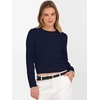 image:imageANRABESS Womens Long Sleeve Sweaters Cropped Crew Neck  Business Casual TopsLight Weight Comfy KnitPullover ShortSweaterBasic ClassicFall Fashion Winter Layer ClothesNavy Blue