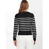 image:imageANRABESS Womens Long Sleeve Sweaters Cropped Crew Neck  Business Casual TopsLight Weight Comfy KnitPullover ShortSweaterBasic ClassicFall Fashion Winter Layer ClothesBlack White Stripe