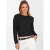 image:imageANRABESS Womens Long Sleeve Sweaters Cropped Crew Neck  Business Casual TopsLight Weight Comfy KnitPullover ShortSweaterBasic ClassicFall Fashion Winter Layer ClothesBlack