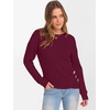image:imageANRABESS Womens Long Sleeve Tunic Top 2026 Fall Sweaters Lightweight Ribbed Knit Buttons Shirts Casual Work OutfitsBurgundy