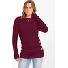 image:imageANRABESS Womens Long Sleeve Tunic Top 2026 Fall Sweaters Lightweight Ribbed Knit Buttons Shirts Casual Work OutfitsBurgundy
