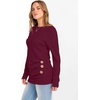 image:imageANRABESS Womens Long Sleeve Tunic Top 2026 Fall Sweaters Lightweight Ribbed Knit Buttons Shirts Casual Work OutfitsBurgundy