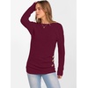 image:imageANRABESS Womens Long Sleeve Tunic Top 2026 Fall Sweaters Lightweight Ribbed Knit Buttons Shirts Casual Work OutfitsBurgundy