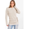 image:imageANRABESS Womens Long Sleeve Tunic Top 2026 Fall Sweaters Lightweight Ribbed Knit Buttons Shirts Casual Work OutfitsLight Khaki