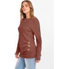 image:imageANRABESS Womens Long Sleeve Tunic Top 2026 Fall Sweaters Lightweight Ribbed Knit Buttons Shirts Casual Work OutfitsRust Orange