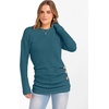 image:imageANRABESS Womens Long Sleeve Tunic Top 2026 Fall Sweaters Lightweight Ribbed Knit Buttons Shirts Casual Work OutfitsTeal