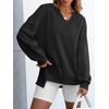 image:imageANRABESS Womens Long Sleeve VNeck Oversized Sweatshirts  Soft Lightweight Loose Fit Pullover Tops Casual School Workout Office Tunic Shirts Teen Girls Outfit Fall Winter ClothesBlack