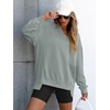 image:imageANRABESS Womens Long Sleeve VNeck Oversized Sweatshirts  Soft Lightweight Loose Fit Pullover Tops Casual School Workout Office Tunic Shirts Teen Girls Outfit Fall Winter ClothesLight Green